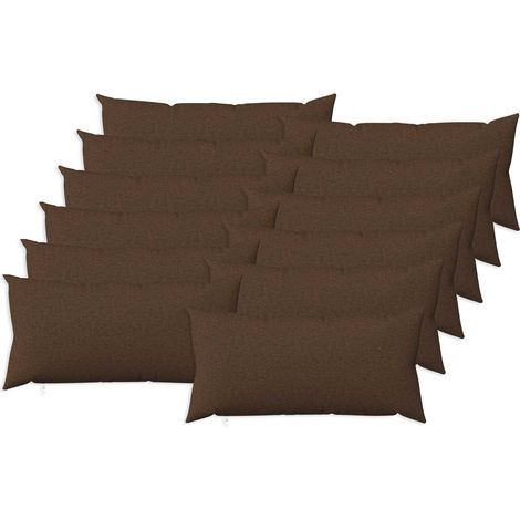 Lot de 12 housses de coussin HEERLEN - 40 × 80 cm - marron - 100 % polyester