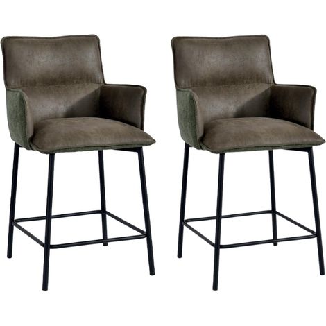 Lot de 2 chaises ilot en tissu vert Casita LOKKA (1/2)