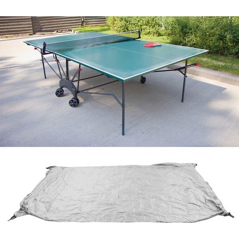 Wasser- und staubdichte Tischtennisplattenabdeckung für den Außenbereich, silber- oder graufarben beschichtet, für Garten oder Terrasse. (1/5)