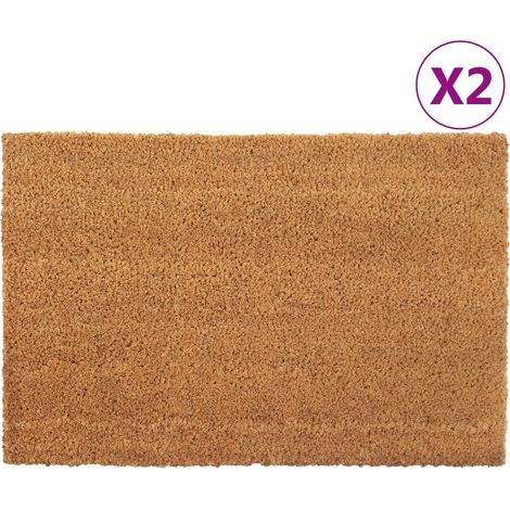 Tapis de porte-Paillasson 2 pcs naturel 40x60 cm fibre de coco touffeté 636030 (1/5)