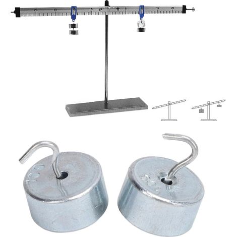 2pcs 10g 10g Hook Poids Set, poids de laboratoire Poids chromé en acier double poids accroché avec cas pour le travail de laboratoire de physique des sciences générales (1/5)