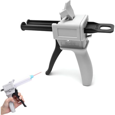 Pistolet à colle époxy 2K 50 ml - Mélange de colle à poignée - 1:1 et 2:1 - Pistolet à pression 2 composants - Pistolet à colle époxy - Distributeur de colle époxy (1/5)