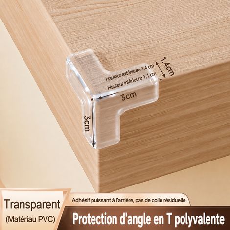 Protège-coin de meuble et table forme en T petit modèle adhésif acrylique réf 5941 1 × 1 × 1 cm 7 g – Livraison gratuite