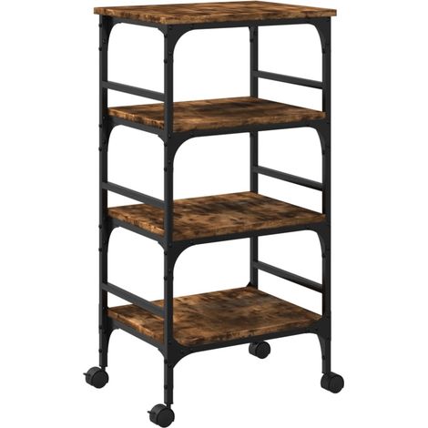 Carrello da Cucina Rovere Fumo 45x35x89,5 cm Legno Multistrato vidaXL