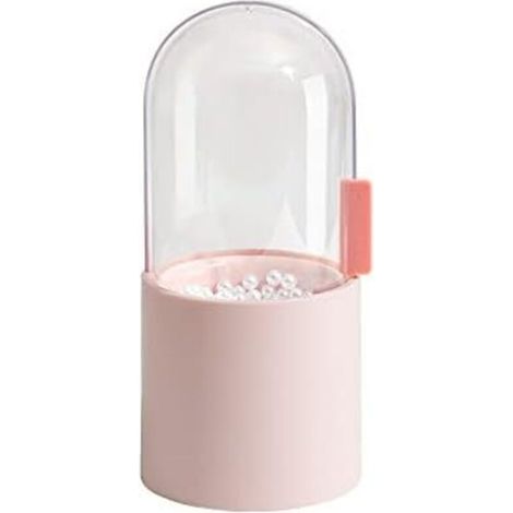 Boîte de rangement pour pinceaux cosmétiques en cristal transparent (rose)