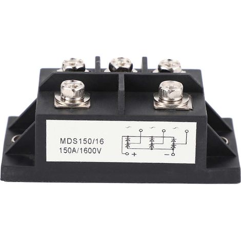 Pont redresseur à diodes triphasé MDS150A, module redresseur 150A, pont de diodes 3 phases, composant électronique de puissance, boîtier robuste, usage industriel, remplacement fiable, haute performan (1/5)