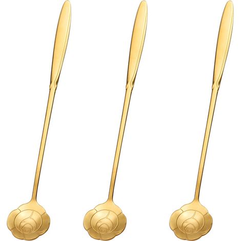Cuillère À Café Longue - Acier Inoxydable - Pour Thé Glacé Café Glace Dessert - Lot De 6 (1/5)
