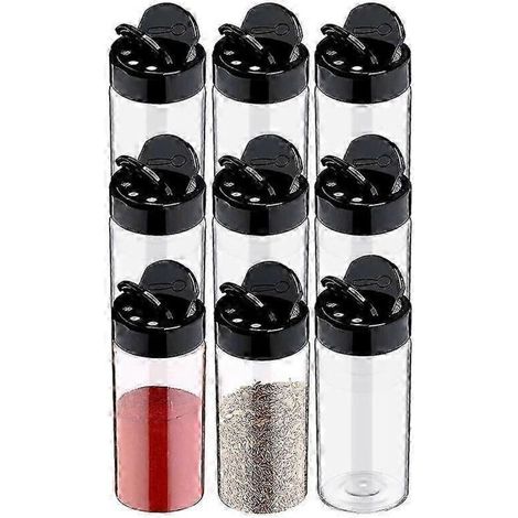 Pot à épices en plastique transparent avec couvercle saupoudreur pour conserver les épices en poudre dans la cuisine (1/5)