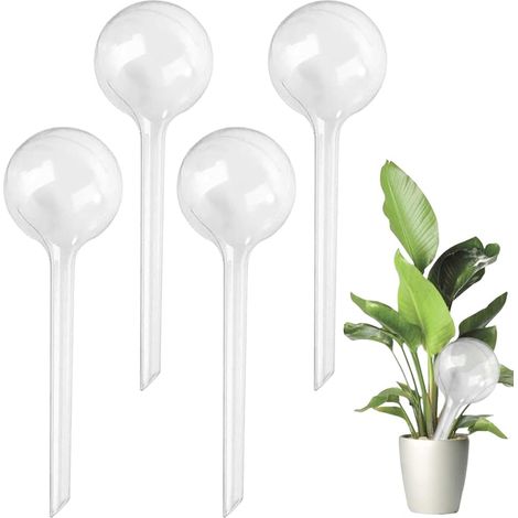 4 Pcs Plastic Watering Globes, Automatic Watering System Plant Holiday Watering System, for Balcony, Garden, Bonsai Plants, 26.5 x 8 cm (1/5)