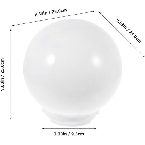 Abat-jour sphérique de rechange pour lampe d'extérieur en acrylique blanc (1/3)