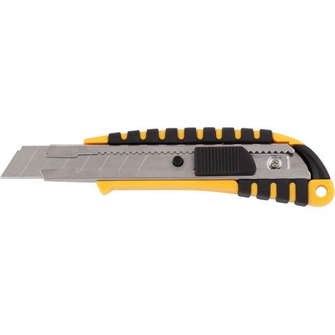 D.RECT 2048 Cutter con guida in metallo 18mm, Impugnatura in Gomma, Taglierino Professionale, Ricambio, Lame da Spezzare, taglia unica (1/4)