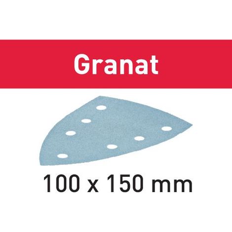 Festool – Lot de 10 abrasifs triangulaires 150x100 mm – Granat STF DELTA/9 – Grain 40 – Pour ponçage laques modernes et matériaux durs