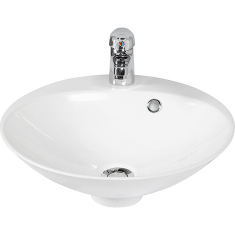 Vasque ronde à poser RESIBOL Ø 45 cm - blanc (1/3)