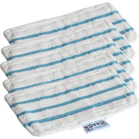 Lot de 5 chiffons microfibre – Compatibles avec nettoyeurs vapeur – Tampons lavables – Pour sols et surfaces (1/5)