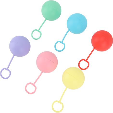 Lot de 6 ballons à eau réutilisables avec anneau de traction, multicolores, en silicone, pour enfants. (1/5)
