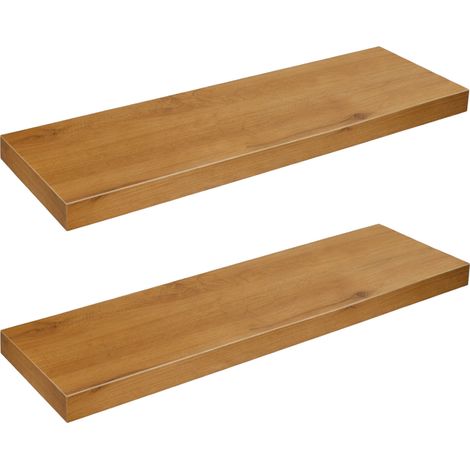 Mensola in legno di ontano scuro, set da 2, per la parete del soggiorno, BEGRYF 60x20x3,8