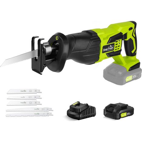 Scie Sabre Sans Fil 20V – Légère 1,55kg 3000 SPM, Course 25 mm, Changement de Lame Outil Idéale pour la Rénovation, Démolition & Bricolage Coupe Bois, Métal PVC Batterie 2,0Ah - (1/5)