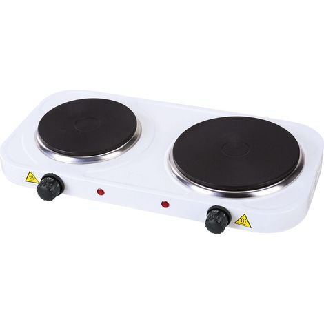 Table de cuisson double 2500W 5 niveaux de température - Blanc