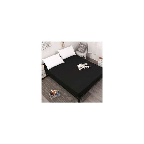 Protège Matelas Imperméable, Alèse Respirante, Hypoallergénique, Anti-Acarien, Anti-Bactérien, Noir, Dimensiones 80x200cm