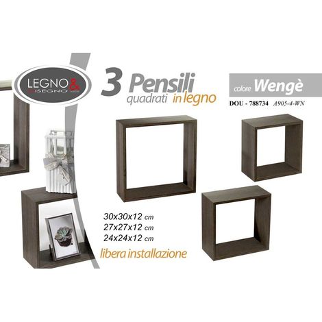 Set aus 3 Wengé-Modulen 30/27/24 cm