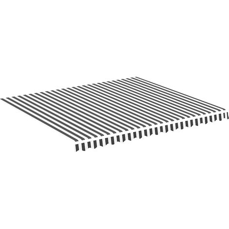 Tessuto di Ricambio per Tenda da Sole Antracite e Bianco 4x3,5m (1/4)