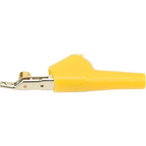 Pince crocodile pour tests de télécommunications, aucun dénudage de fil requis, avec ouverture de broche 25 mm, J.60043, jaune. (1/5)