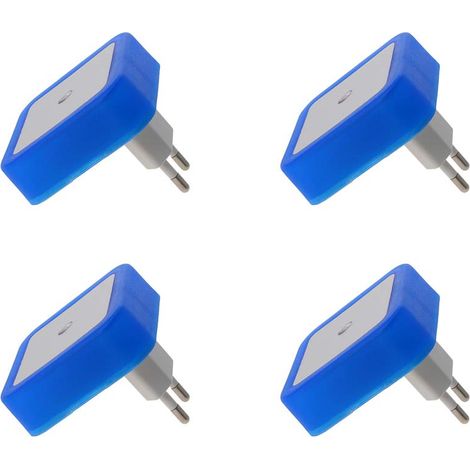 Veilleuse avec capteur automatique pour prise rasoir, bleue, lot de 4 (1/4)