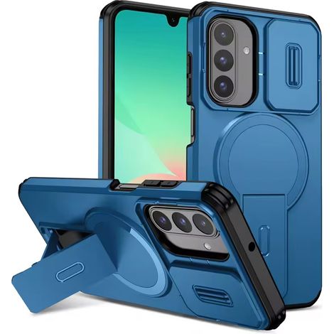 Funda para Samsung Galaxy A37 5G con soporte y cubierta para la cámara, color azul. (1/5)