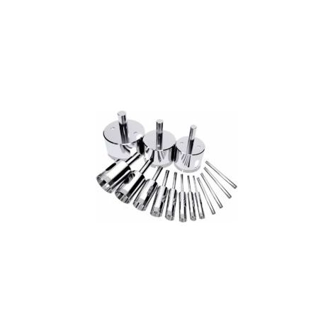 Lot de 15 forets diamantés, scies cloches, forets diamantés, scie cloche diamantée, scie cloche pour verre, céramique, porcelaine, marbre, carrelage et granit, 6 mm - 50 mm (1/5)