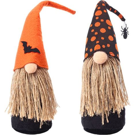Décoration de poupée sans visage de vieil homme chauve-souris nain d'Halloween . (1/4)