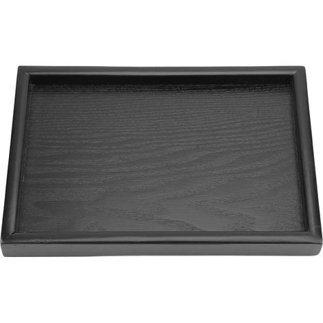 Plateau de Service Rectangulaire en Bois Massif, avec Bords Surélevés pour Le thé, Le café, Les Collations, Les Repas, Le Pain aux Fruits au Restaurant et à la Maison (22  15) (1/5)
