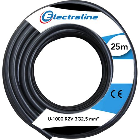 Cavo Rigido R2v U1000 3g2.5 25m Nero - Electraline