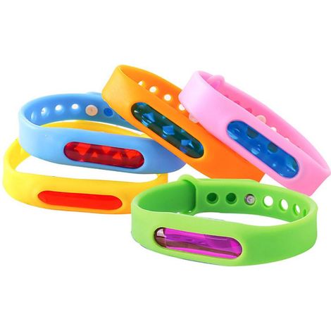 Lot de 5 bracelets anti-moustiques pour enfants et adultes, parfaits pour le camping, la pêche et les voyages. (1/5)