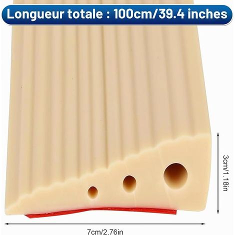 Threshold Ramp 3 cm 100 x 7 cm Khaki for Chair and Robot Vacuum Cleaner (1/2)