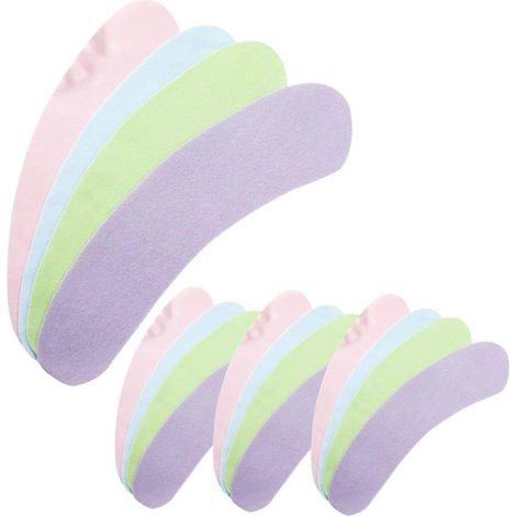Protège-sièges de toilettes adhésifs, 8 paires, toutes saisons, souples, absorbants et de couleur unie (violet, vert, bleu, rose). (1/5)