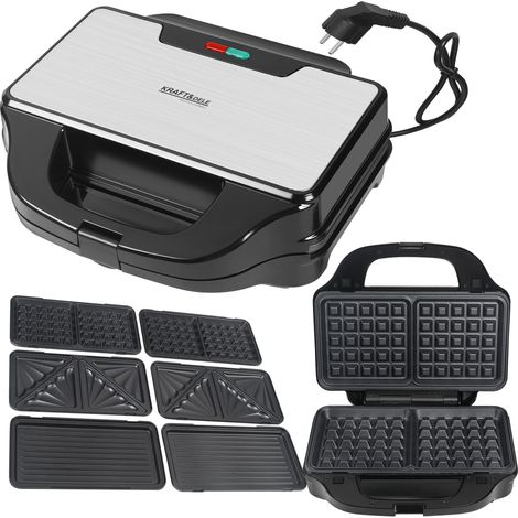 Appareil à sandwichs croque monsieur gaufrier 1500W