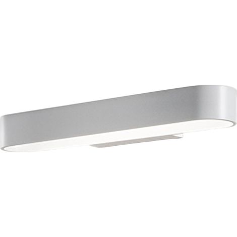 Lampada da parete Cip in alluminio pressofuso bianco opaco, design minimalista e moderno con tecnologia LED integrata da 12.5W, 3000K, 26x5x11 cm (1/2)