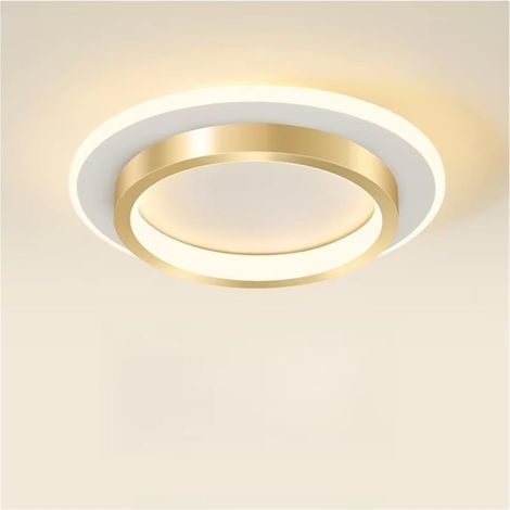 Plafonnier moderne de style nordique minimaliste — Luminaire LED en métal doré et acrylique avec variation tricolore