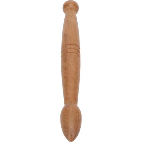 Bâton de massage ergonomique portable en bois pour les pieds et les mains, avec deux extrémités, idéal pour la maison, les voyages et le bureau. (1/5)