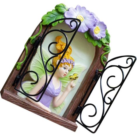Décoration De Fenêtre De Fée Résine pour Arbre Accessoire De Jardin Élégant Et Lumineux pour Décor Exterieur Et Intérieur (1/5)