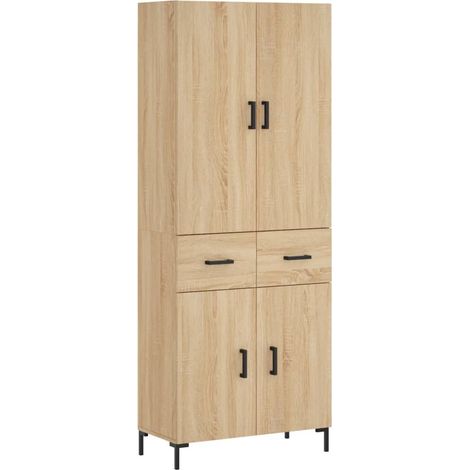 Buffet,Bahut,Meuble de Rangement haut Chêne sonoma 69,5x34x180 cm Bois d'ingénierie CFW52957 (1/5)