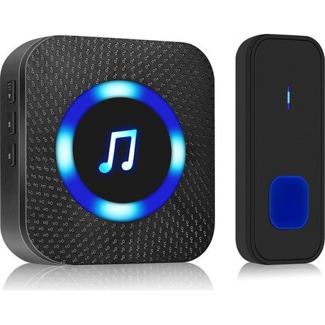 Wireless Doorbell, 400M Door Bell IP55 Waterproof Electronic Chime, Chime Kit with Plug-in Receivers for Home (2 Receivers + 1 Transmitter) (1/5)