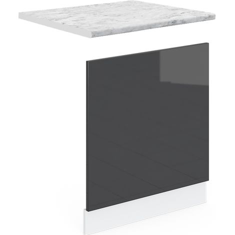 Façade R-Line, Anthracite Haute brillance, 60 cm , PT Marbre, Vicco