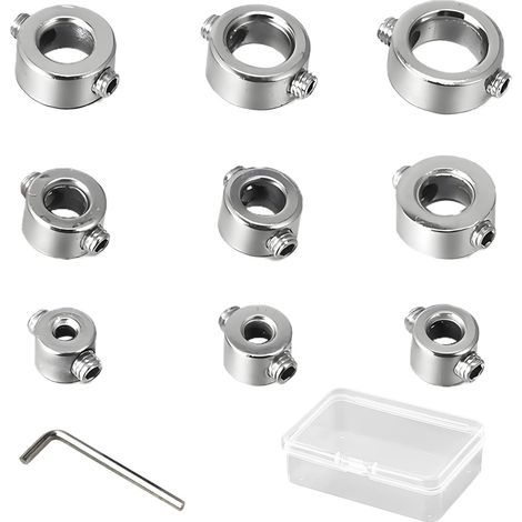 9 Pieces Butée de Profondeur, Foret Profondeur Butée Anneau Colliers D'arrêt de Profondeur Bagues de Serrage Anneau (1/5)
