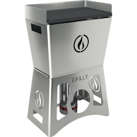 Barbecue a pellet Grilly inox con piastra in ghisa (1/4)