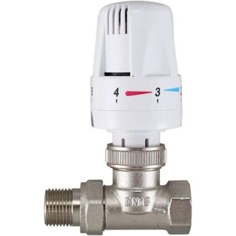Robinet thermostatique de radiateur en laiton DN15 – Type droit – Contrôle automatique température – Pour chauffage par le sol (1/4)
