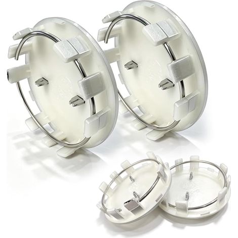 Lot de 4 capuchons de moyeu de roue de 58 mm - Housses de moyeu de roue argentées compatibles avec - ABS durable avec finition métallique - Résistant aux rayures - Facile à installer (1/5)