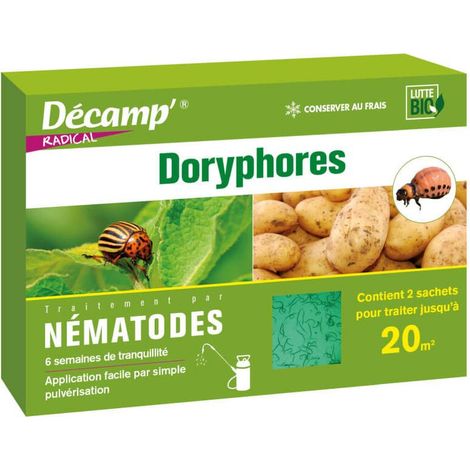 Nématodes SC anti doryphores 10 millions – Traitement ciblé pour larves – Surface jusqu'à 20 m² – Application par arrosage – Décamp'