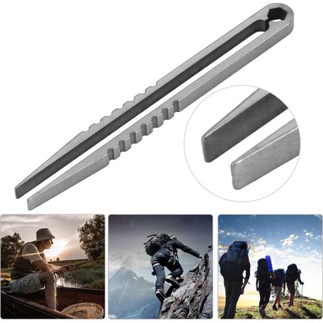 Pinces Multifonctions en Titane pour Randonnée, Camping et Survie - Outil EDC Compact (Gris Acier)