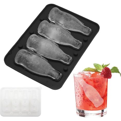 à glaçons en silicone, moule forme de bouteille 4 grilles – Plateau (1/5)